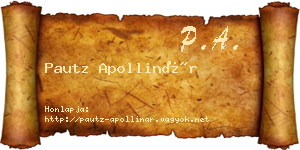 Pautz Apollinár névjegykártya